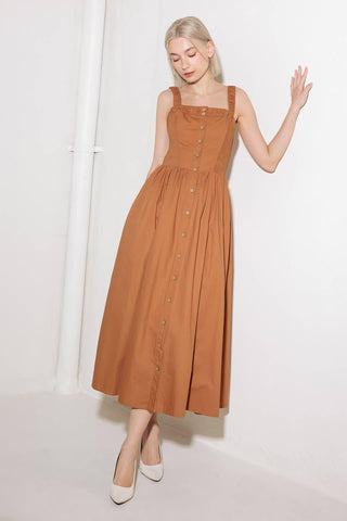 SOAK IN THE SUNSET WOVEN MIDI DRESS - Glamourous Grace