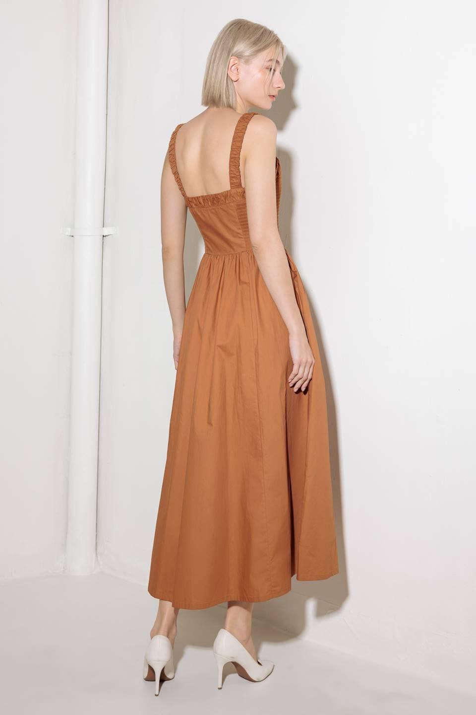 SOAK IN THE SUNSET WOVEN MIDI DRESS - Glamourous Grace