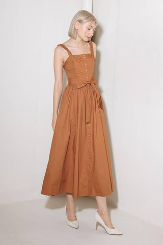 SOAK IN THE SUNSET WOVEN MIDI DRESS - Glamourous Grace