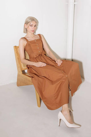 SOAK IN THE SUNSET WOVEN MIDI DRESS - Glamourous Grace