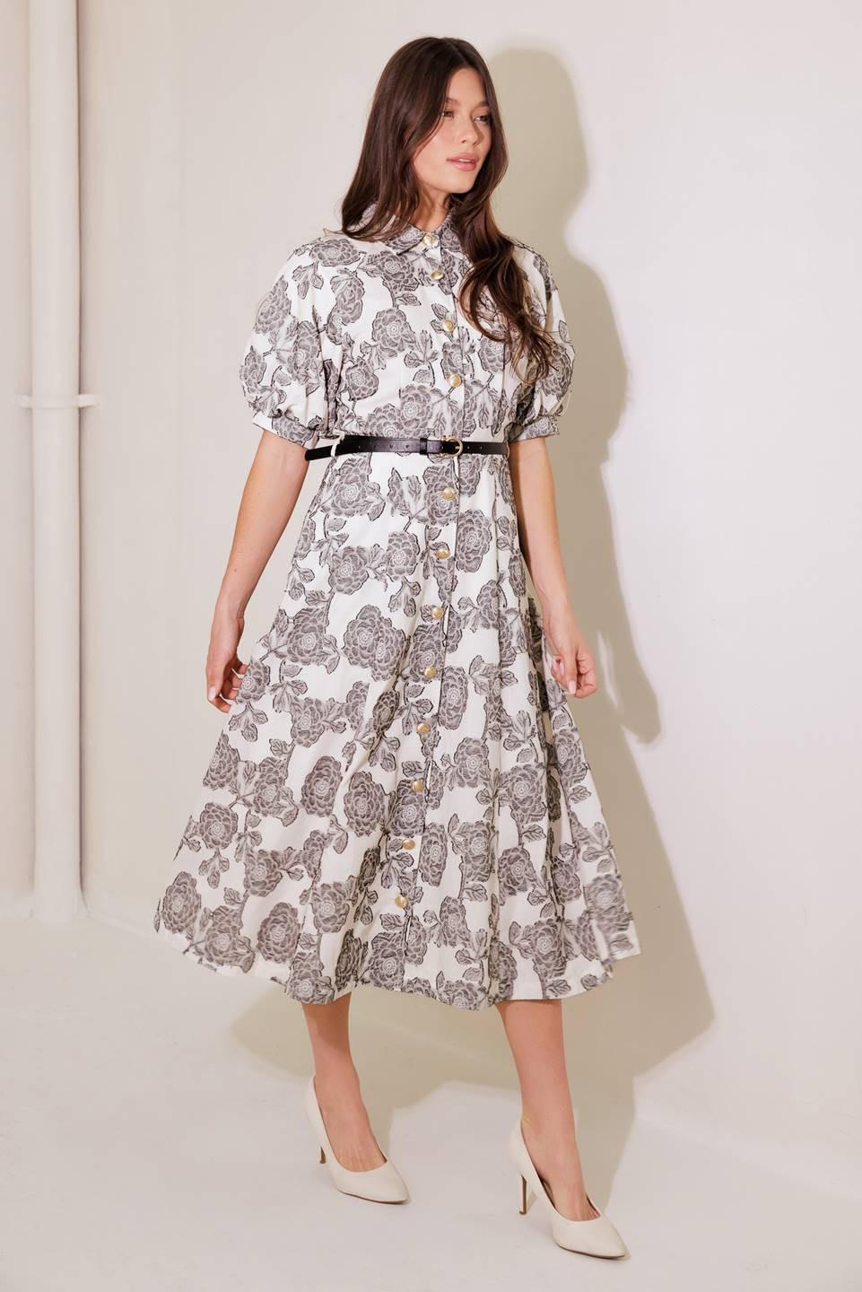 TIME AFTER TIME WOVEN MIDI DRESS - Glamourous Grace