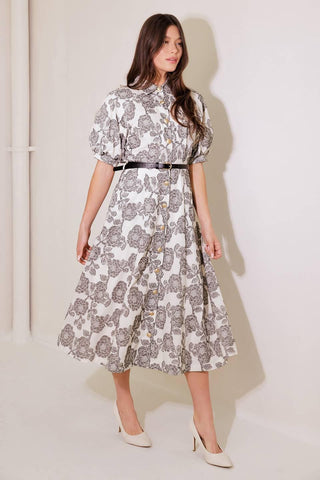 TIME AFTER TIME WOVEN MIDI DRESS - Glamourous Grace
