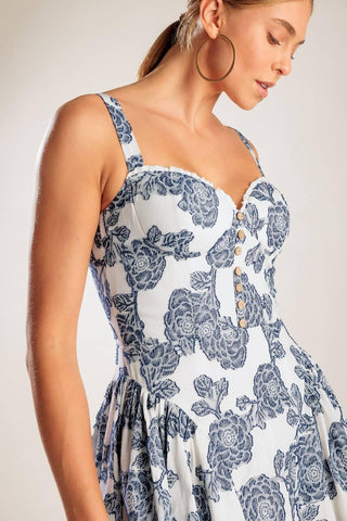 EXPLORING NEW INTERESTS WOVEN MIDI DRESS - Glamourous Grace