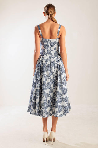 EXPLORING NEW INTERESTS WOVEN MIDI DRESS - Glamourous Grace