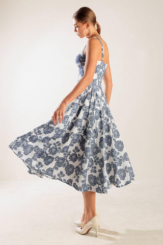 EXPLORING NEW INTERESTS WOVEN MIDI DRESS - Glamourous Grace