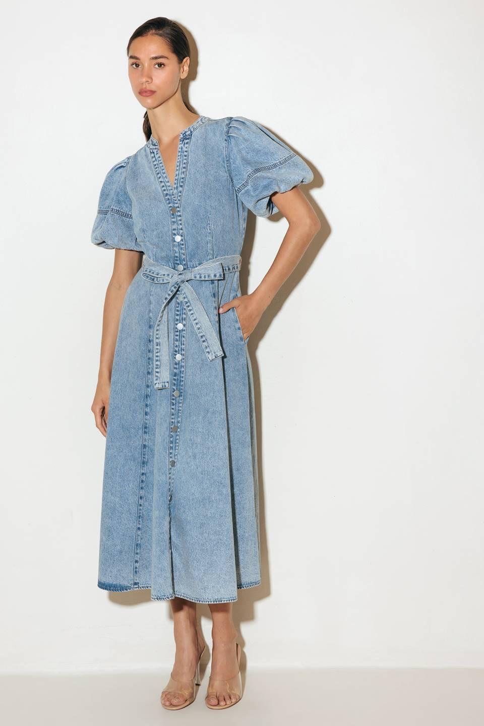 BAREFORM LIGHT DENIM MIDI DRESS - Glamourous Grace