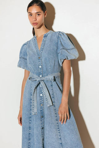 BAREFORM LIGHT DENIM MIDI DRESS - Glamourous Grace