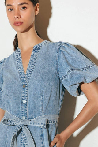 BAREFORM LIGHT DENIM MIDI DRESS - Glamourous Grace