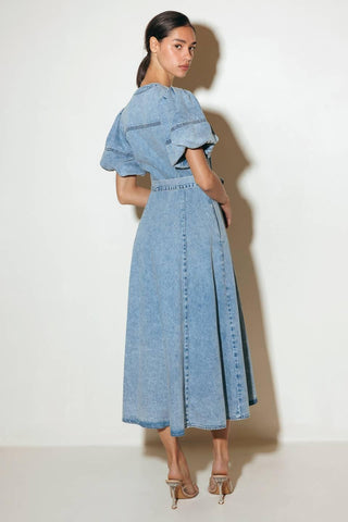 BAREFORM LIGHT DENIM MIDI DRESS - Glamourous Grace