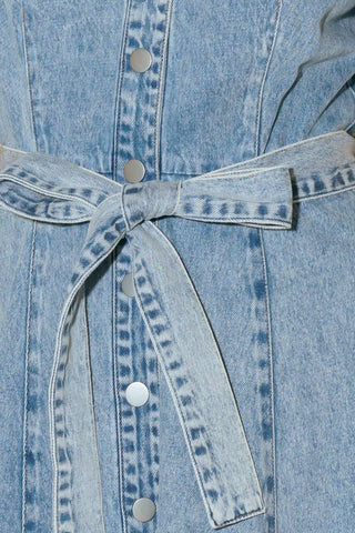 BAREFORM LIGHT DENIM MIDI DRESS - Glamourous Grace