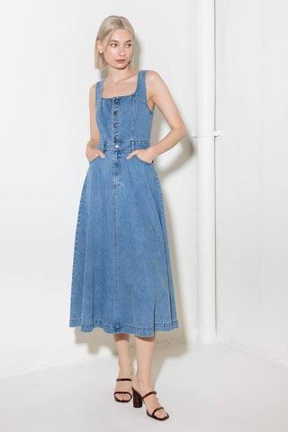 SOFTLY ROMANTIC DENIM MIDI DRESS - Glamourous Grace