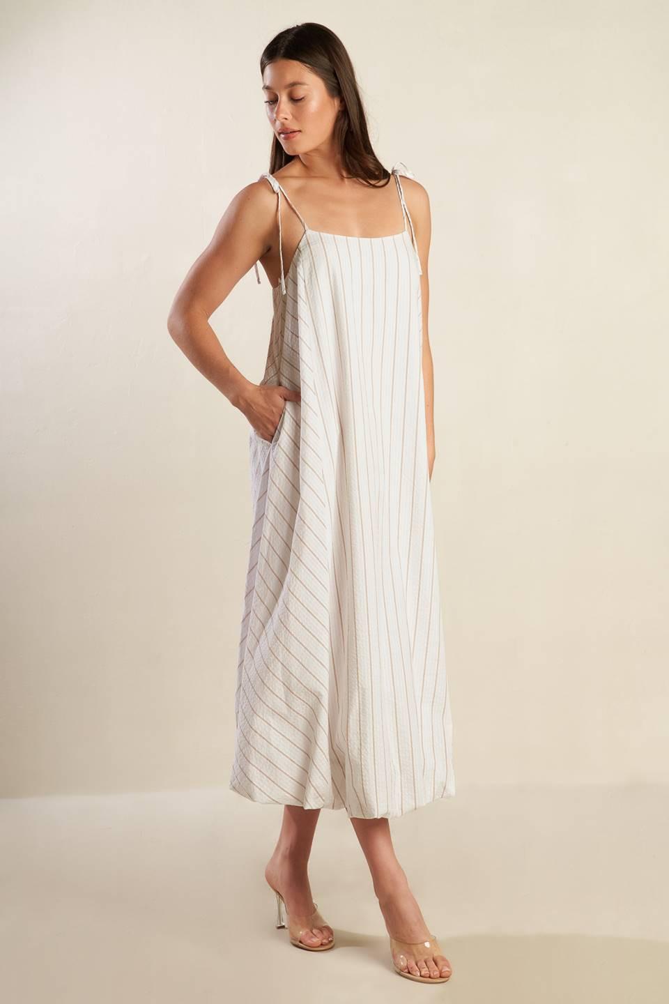 JUST WONDERING WOVEN MIDI DRESS - Glamourous Grace