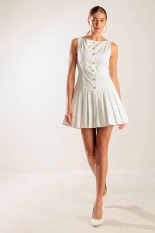 NO COMPARISON WHITE WOVEN MINI DRESS - Glamourous Grace