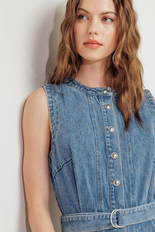 MIDNIGHT RODEO DENIM MIDI DRESS - Glamourous Grace