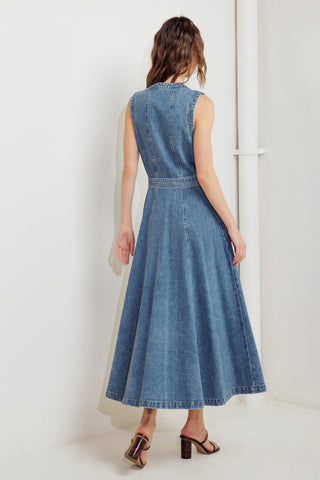 MIDNIGHT RODEO DENIM MIDI DRESS - Glamourous Grace