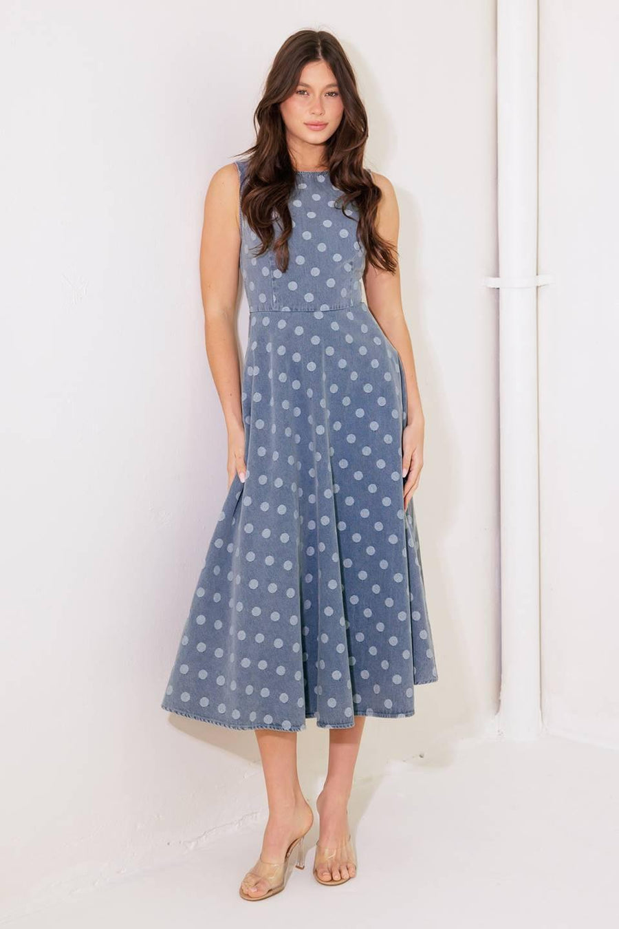 TOO SWEET TO ME DENIM MIDI DRESS - Glamourous Grace