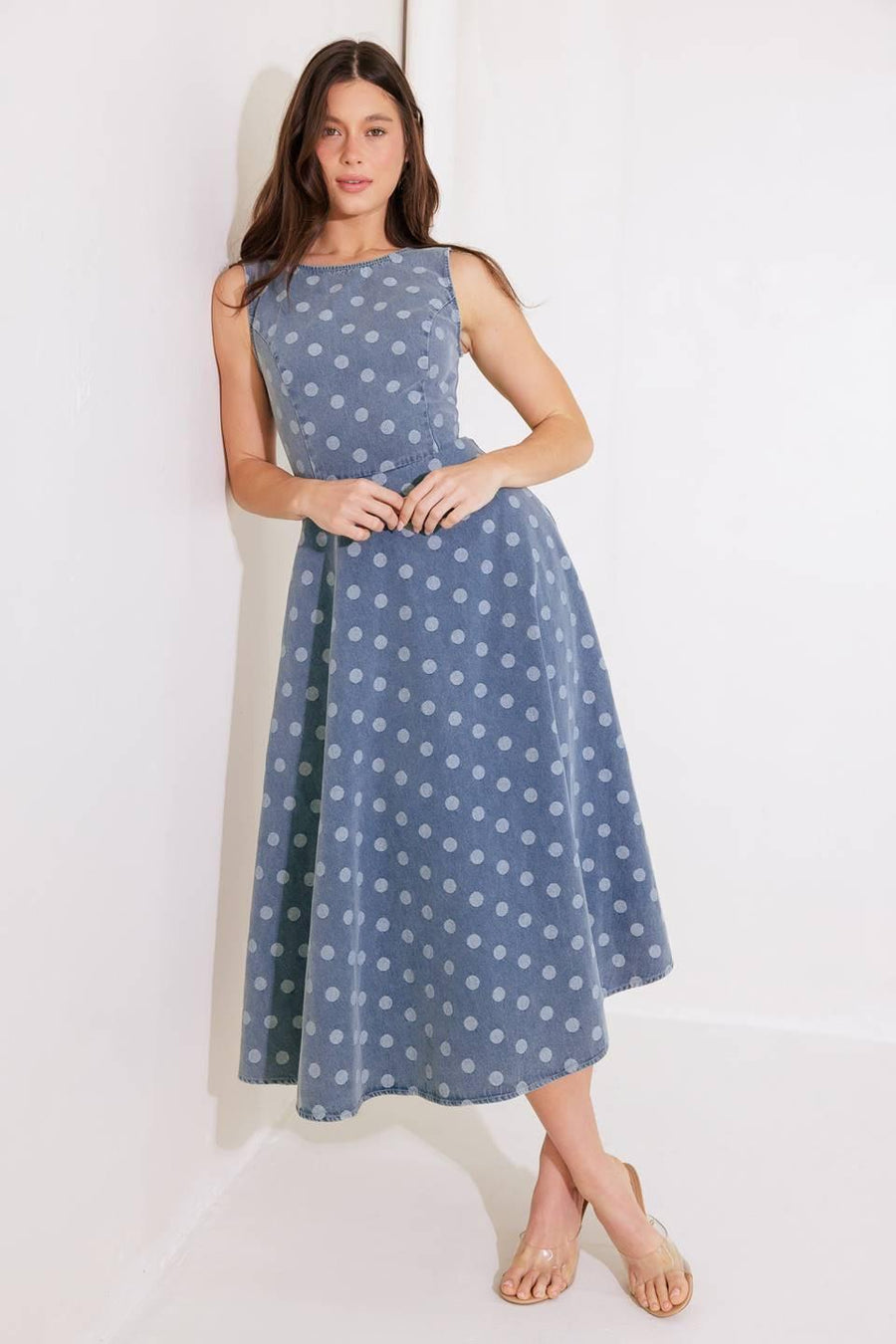 TOO SWEET TO ME DENIM MIDI DRESS - Glamourous Grace