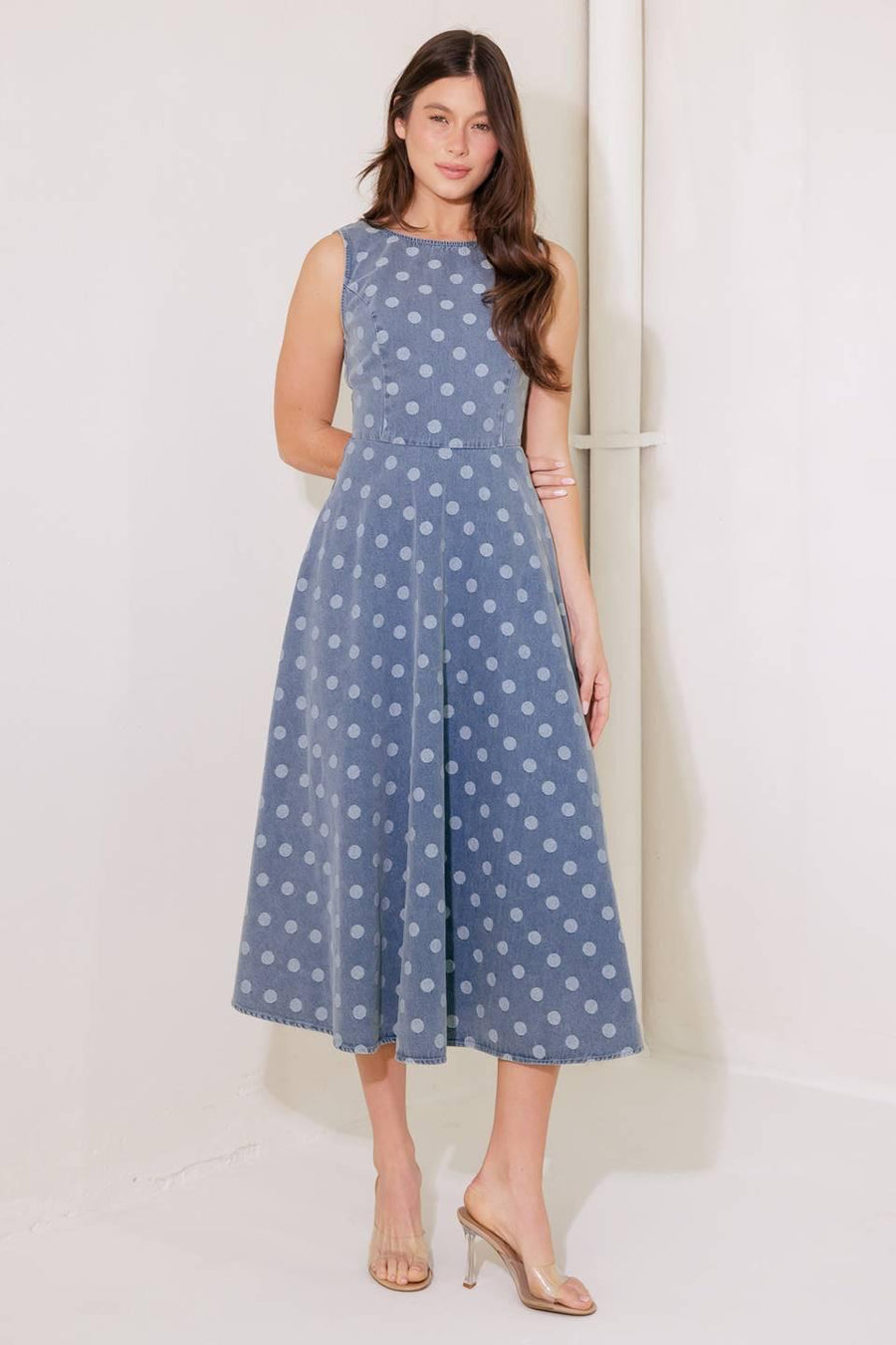TOO SWEET TO ME DENIM MIDI DRESS - Glamourous Grace