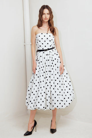 MONROE DOT WHITE WOVEN MIDI DRESS - Glamourous Grace