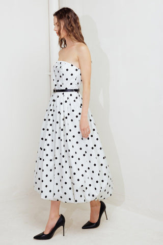 MONROE DOT WHITE WOVEN MIDI DRESS - Glamourous Grace