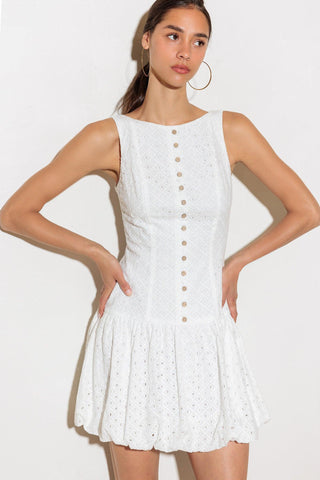 AT FIRST GLANCE WOVEN MINI DRESS - Glamourous Grace