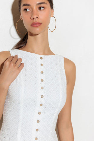 AT FIRST GLANCE WOVEN MINI DRESS - Glamourous Grace