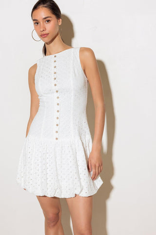 AT FIRST GLANCE WOVEN MINI DRESS - Glamourous Grace