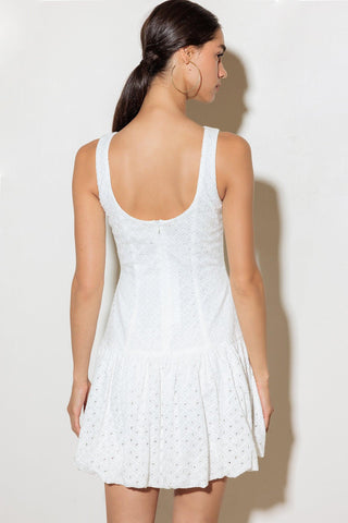 AT FIRST GLANCE WOVEN MINI DRESS - Glamourous Grace