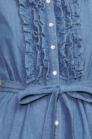 PETALS FALLING SLOWLY DENIM MIDI DRESS - Glamourous Grace