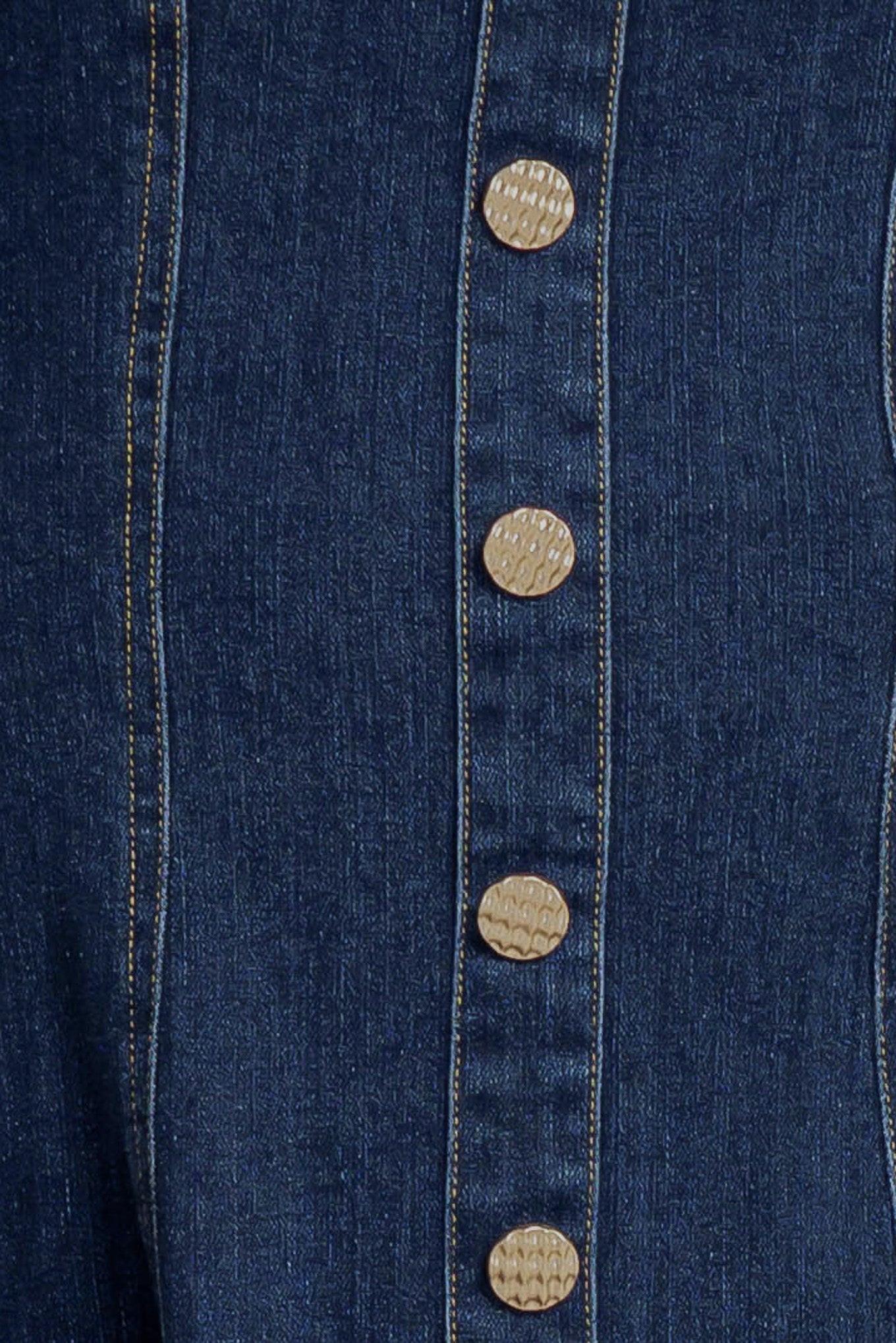 PUFF & PLAY DENIM MINI DRESS - Glamourous Grace