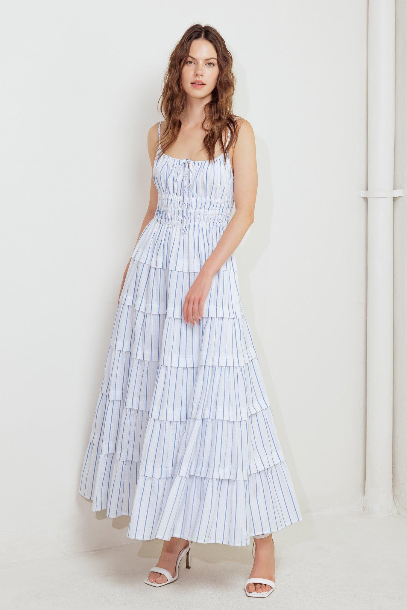 BREEZE NOTE WOVEN MIDI DRESS - Glamourous Grace