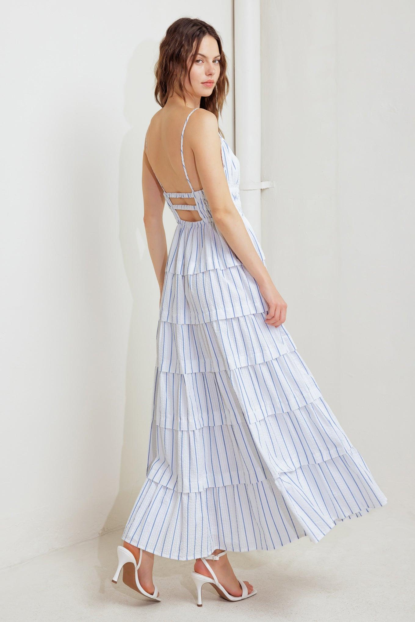 BREEZE NOTE WOVEN MIDI DRESS - Glamourous Grace