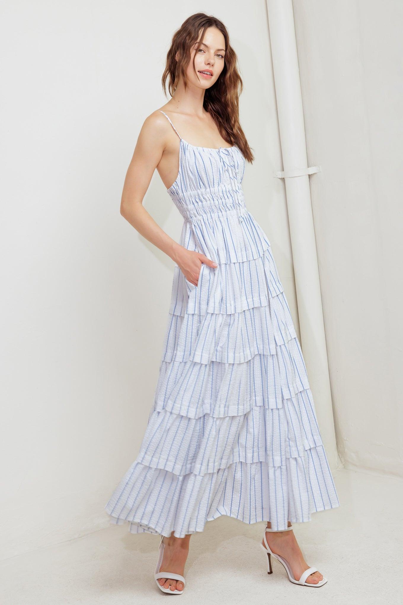 BREEZE NOTE WOVEN MIDI DRESS - Glamourous Grace
