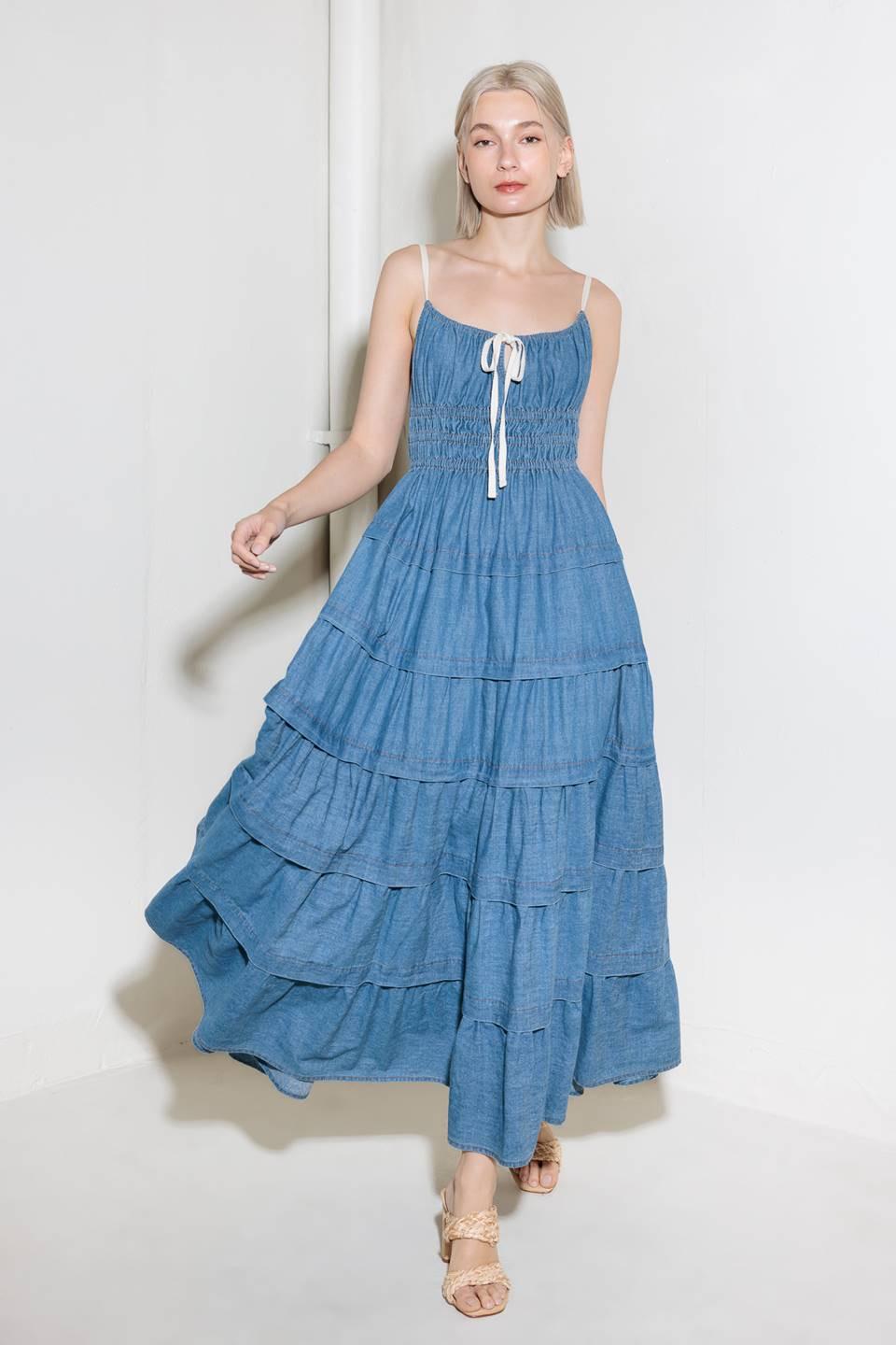 ETERNAL DESIRE DENIM MIDI DRESS - Glamourous Grace