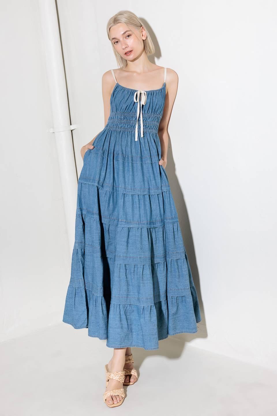 ETERNAL DESIRE DENIM MIDI DRESS - Glamourous Grace