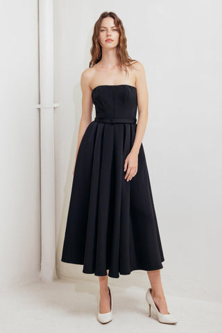 BLACK TIE MUSE WOVEN MIDI DRESS - Glamourous Grace