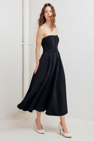BLACK TIE MUSE WOVEN MIDI DRESS - Glamourous Grace