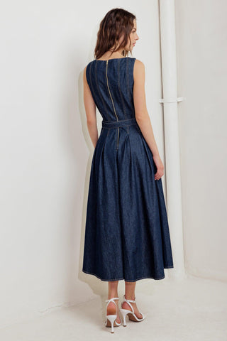 MOONLIGHT SERENADE DENIM MIDI DRESS - Glamourous Grace