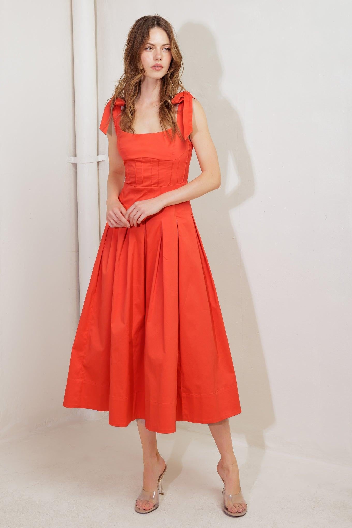 GENTLE SHADE WOVEN MIDI DRESS - Glamourous Grace