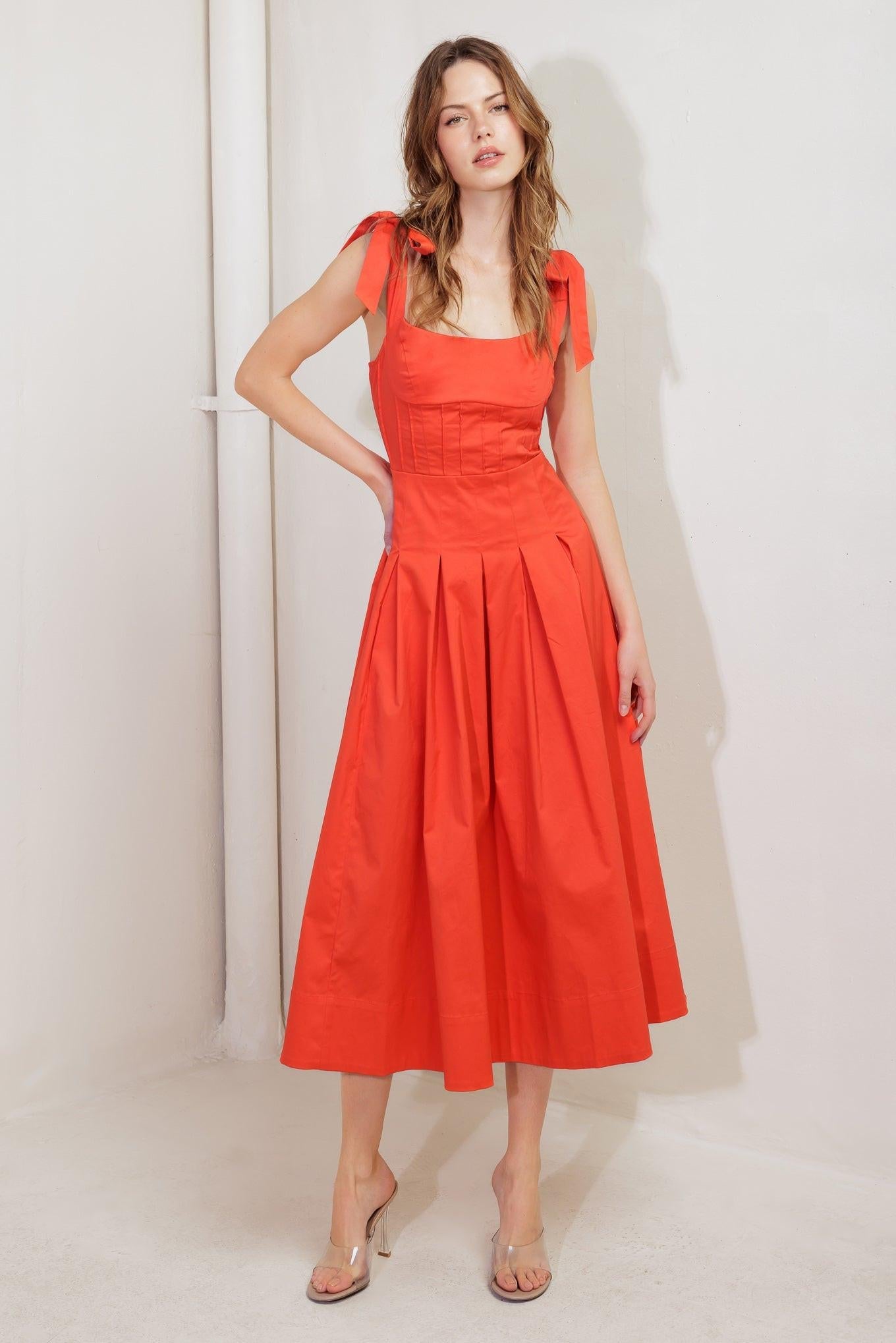 GENTLE SHADE WOVEN MIDI DRESS - Glamourous Grace