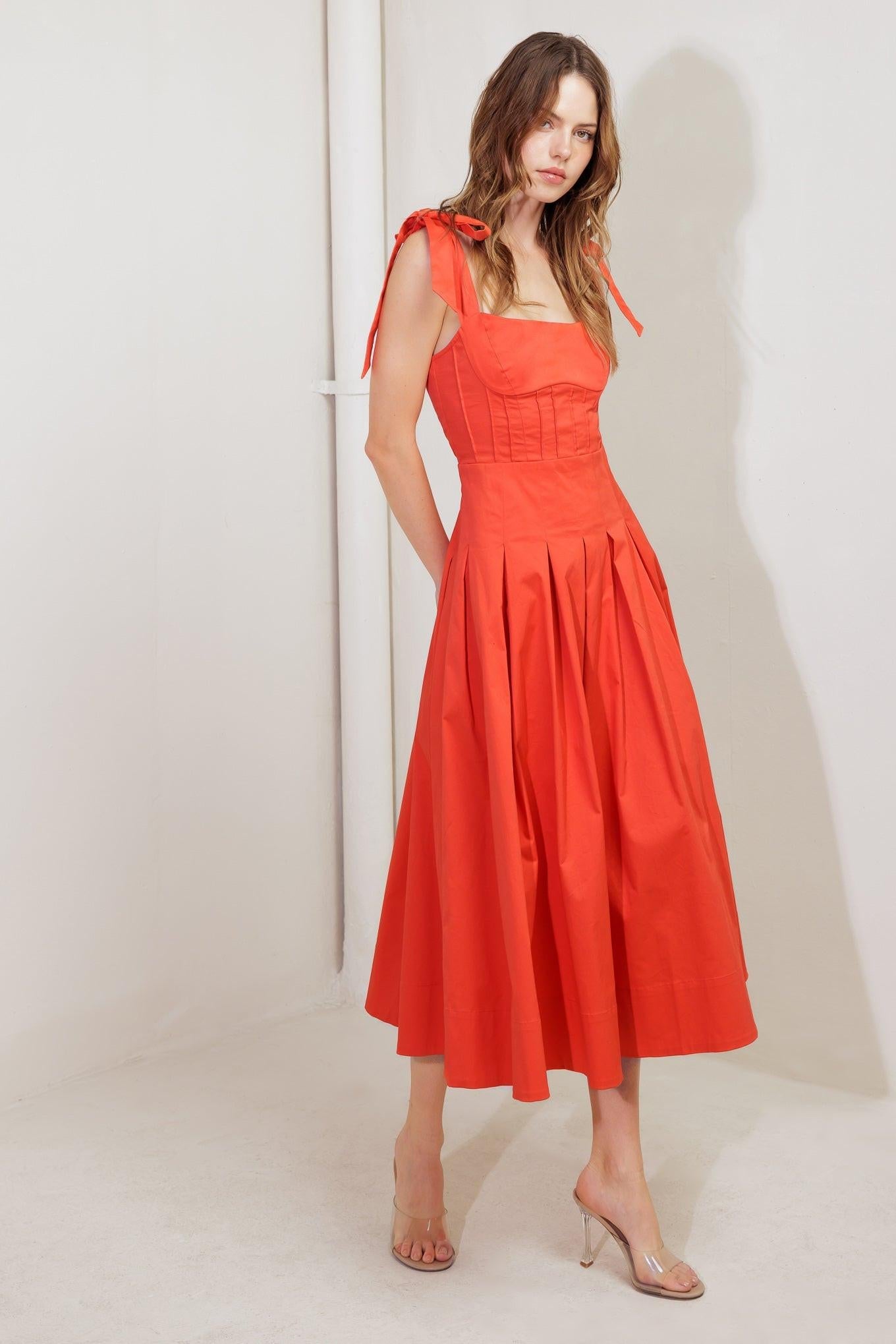 GENTLE SHADE WOVEN MIDI DRESS - Glamourous Grace