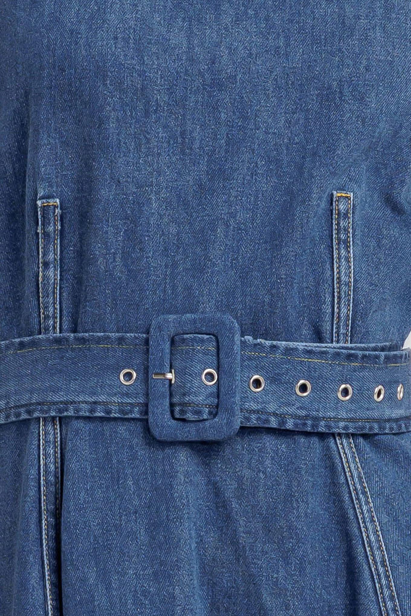 POET’S MUSE DENIM WOVEN MIDI DRESS - Glamourous Grace