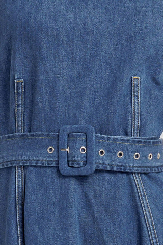 POET’S MUSE DENIM WOVEN MIDI DRESS - Glamourous Grace