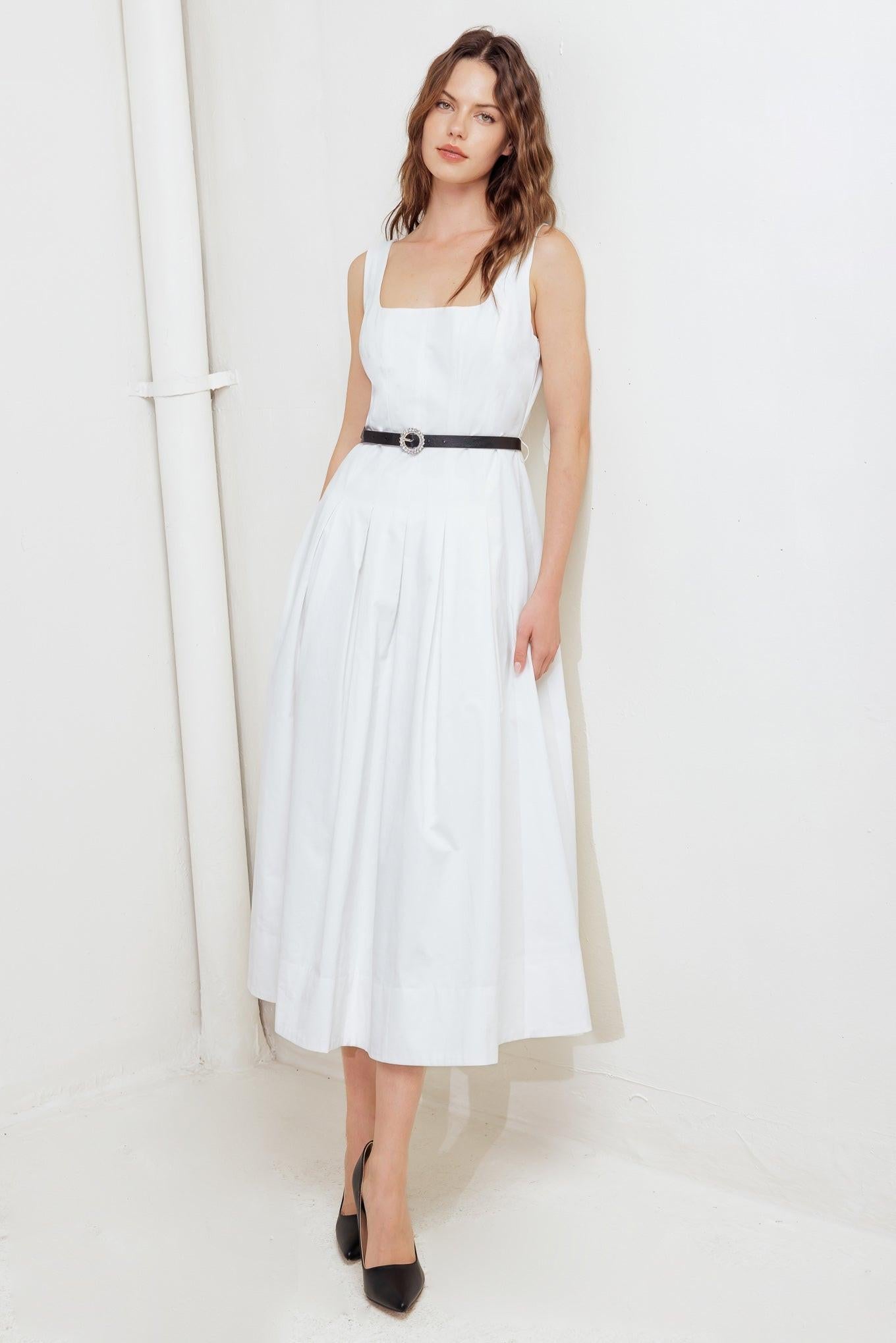 SUNDAY REVERIE WOVEN MIDI DRESS - Glamourous Grace