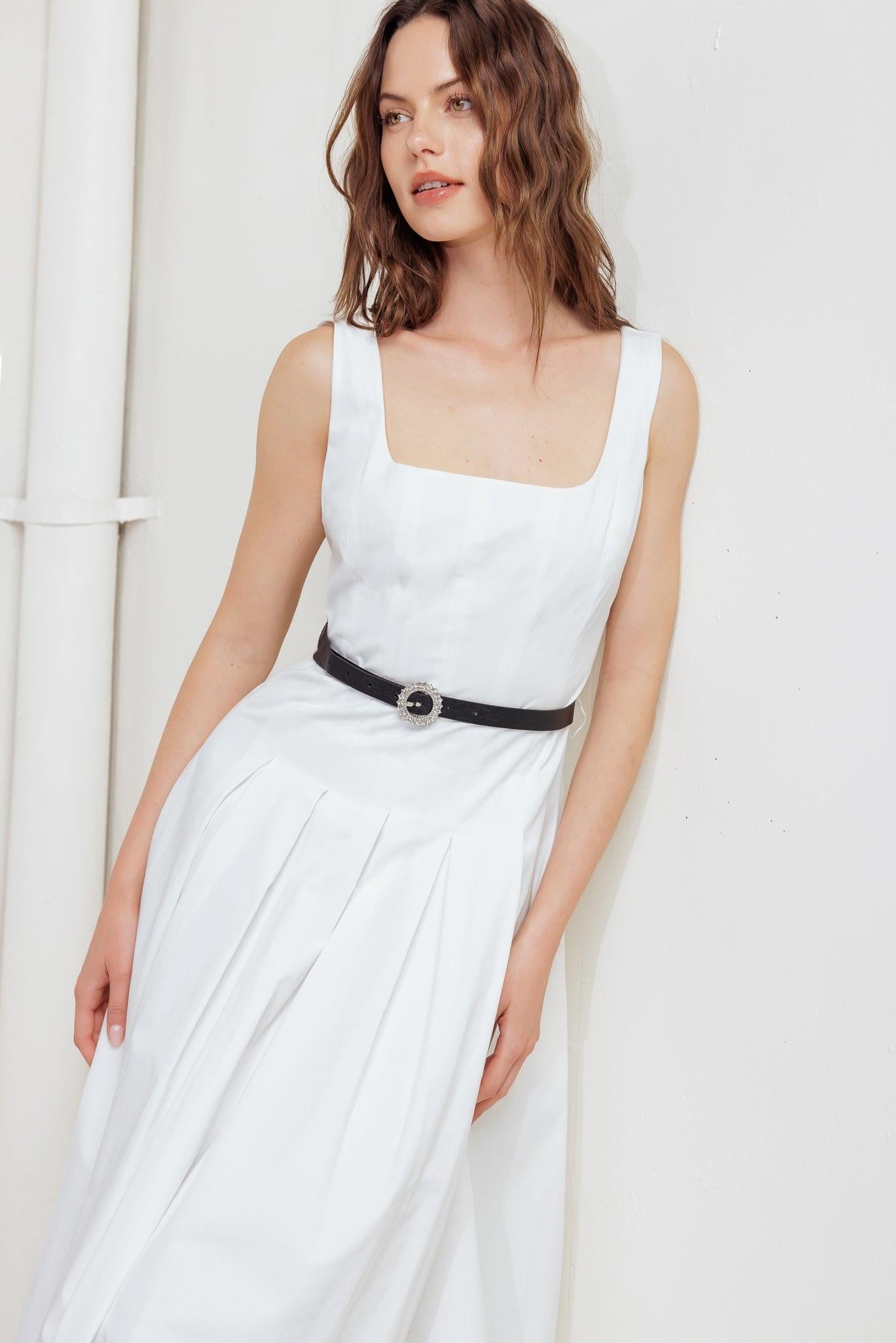 SUNDAY REVERIE WOVEN MIDI DRESS - Glamourous Grace