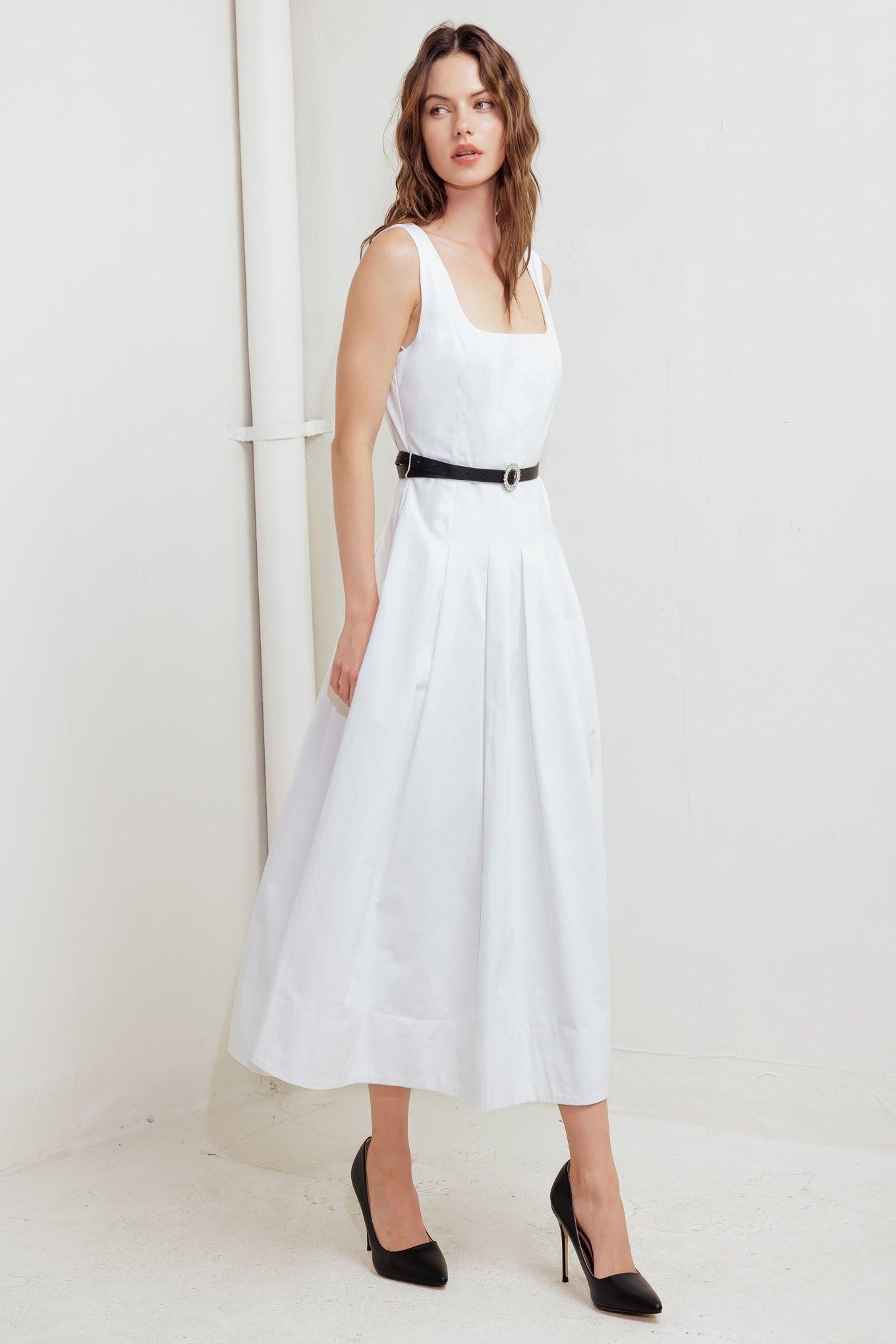 SUNDAY REVERIE WOVEN MIDI DRESS - Glamourous Grace