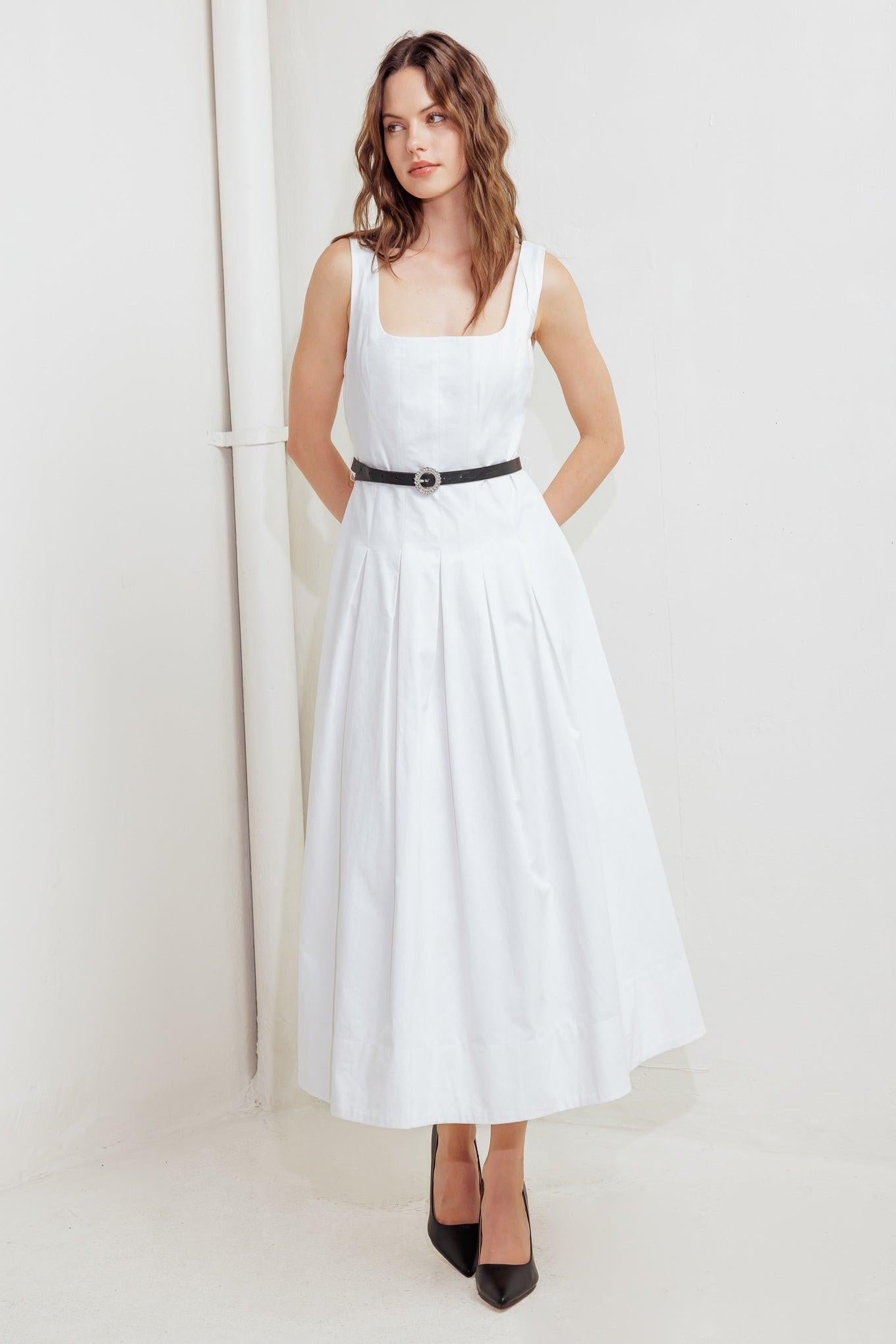 SUNDAY REVERIE WOVEN MIDI DRESS - Glamourous Grace