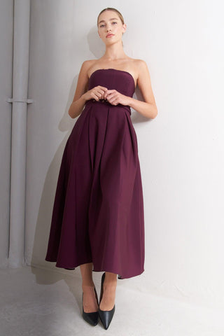 OPERA WINE WOVEN MIDI DRESS - Glamourous Grace