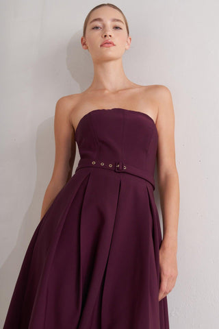 OPERA WINE WOVEN MIDI DRESS - Glamourous Grace