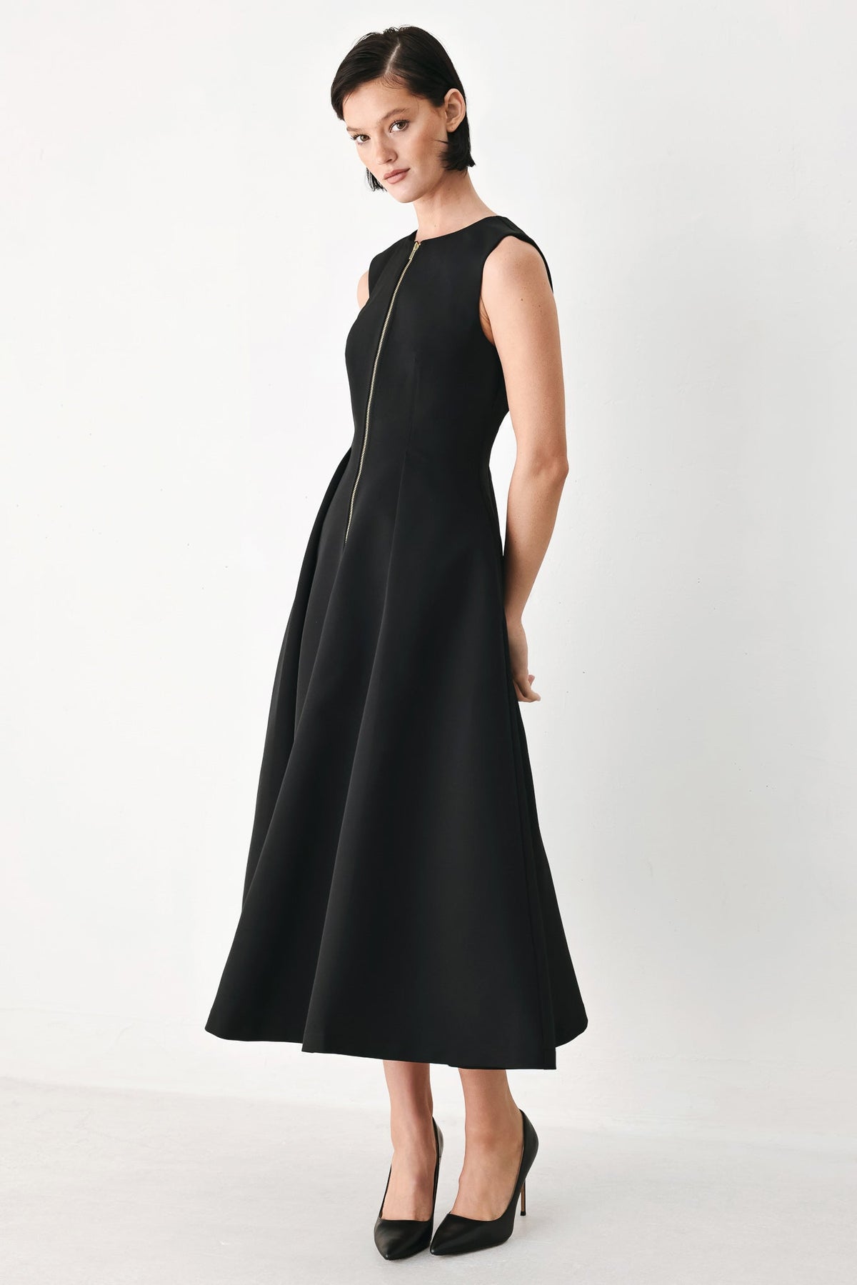CLAY MODERN SWAY WOVEN MIDI DRESS - Glamourous Grace